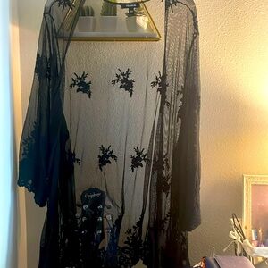 Black Lace kimono/ coverup.